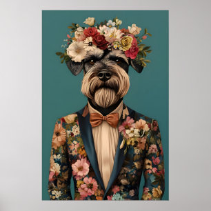 Póster de Schnauzer Gigante con Traje, Schnauzer G