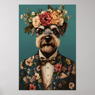 Póster de Schnauzer Miniatura con Traje, Miniatura