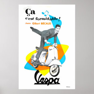 Póster de Scooter Arte de Moto Scooter Impresión R