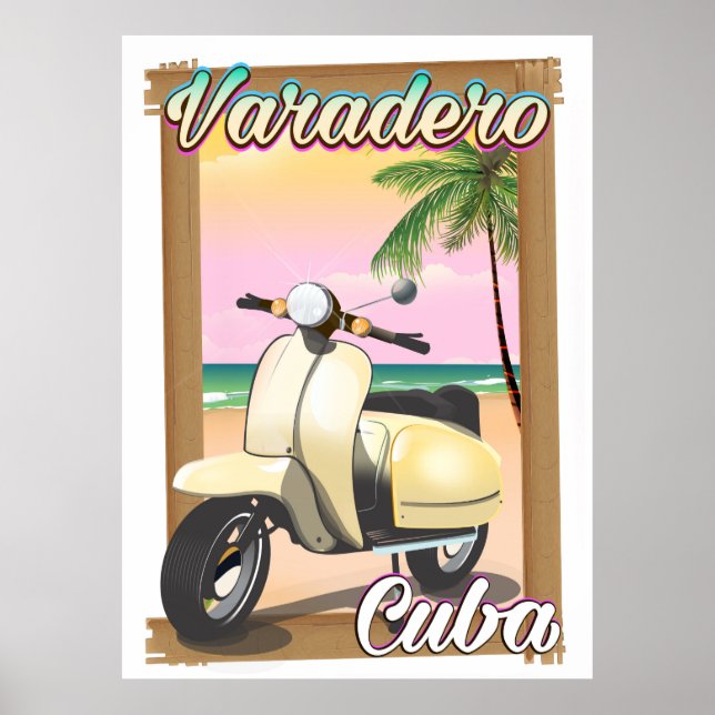 Póster de scooter vintage cubano de Varadero (Frente)