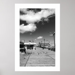 Póster de Seaside Heights Seagulls Boardwalk