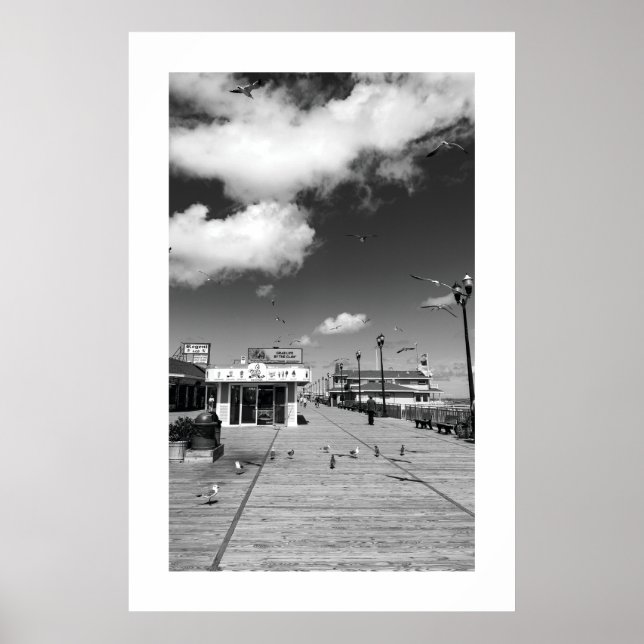 Póster de Seaside Heights Seagulls Boardwalk (Frente)