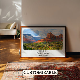 Póster de Sedona Arizona, Acuarela, Personalizado