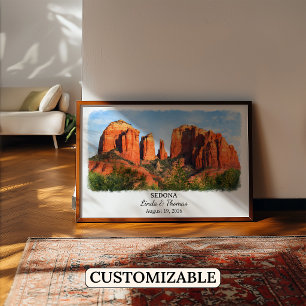 Póster de Sedona Arizona, Acuarela, Personalizado