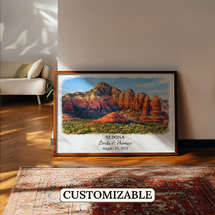 Póster de Sedona Arizona, Acuarela, Personalizado