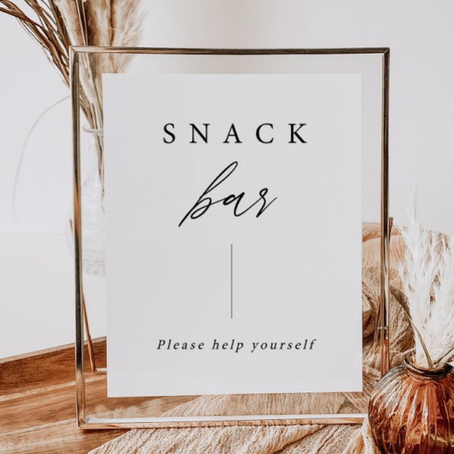 Póster de Señal de Bar de Snack de Boda con Caligr (Subido por el creador)