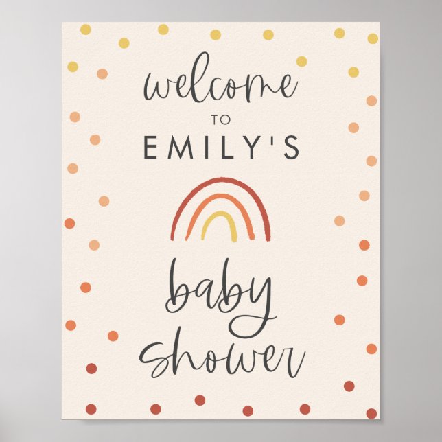 Poster de señal de bienvenida de arco iris de la t (Frente)