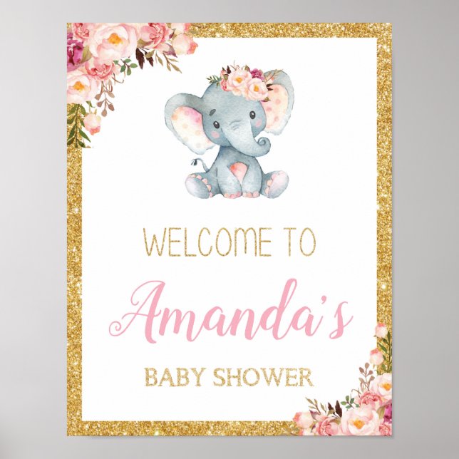 Poster de señal de bienvenida de Baby Shower para  (Frente)