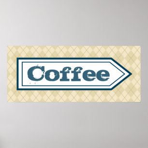 Póster de señal de café