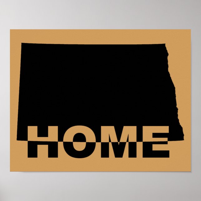 Póster de señal de Dakota del Norte hogar lejos de (Frente)