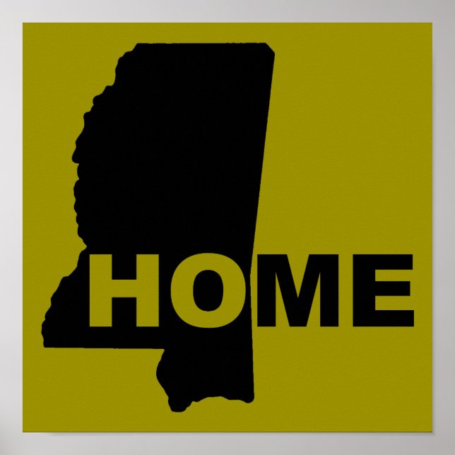 Póster de Señal de Mississippi Hogar Lejos del Est (Frente)