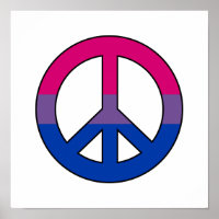 Poster de señal de paz de bandera de Bisexualidad