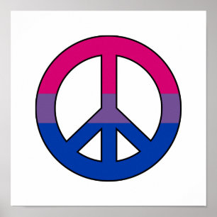 Poster de señal de paz de bandera de Bisexualidad