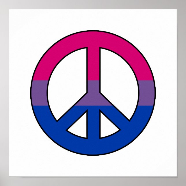 Poster de señal de paz de bandera de Bisexualidad (Frente)