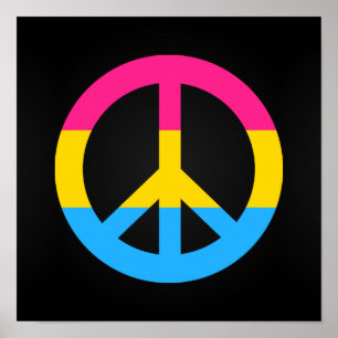 Poster de señal de paz de bandera pansexualidad