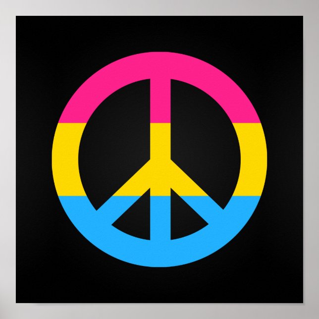 Poster de señal de paz de bandera pansexualidad (Frente)