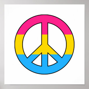 Poster de señal de paz de bandera pansexualidad