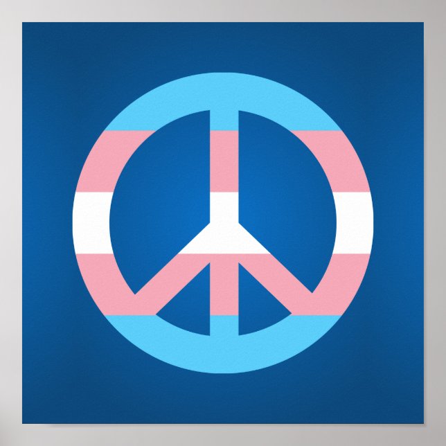 Poster de señal de paz de bandera transgénero (Frente)