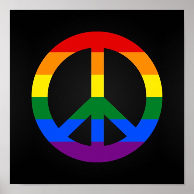 POSTER de señal de paz de la bandera LGBT (Frente)