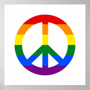 POSTER de señal de paz de la bandera LGBT