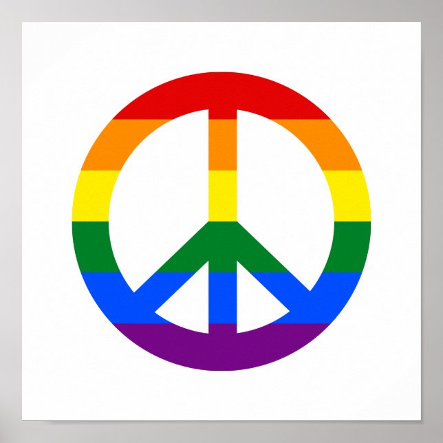 POSTER de señal de paz de la bandera LGBT (Frente)