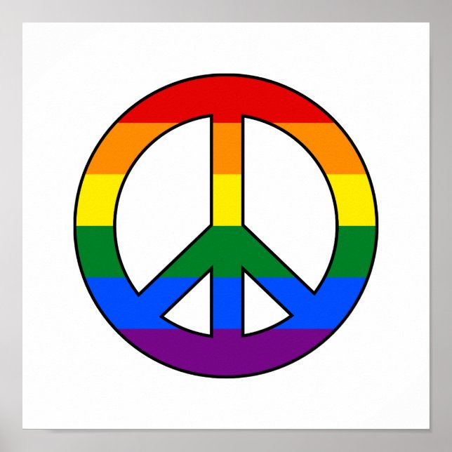 POSTER de señal de paz de la bandera LGBT (Frente)