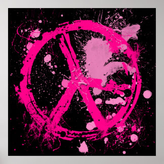 Poster DE SEÑAL DE PAZ PINK RETRO