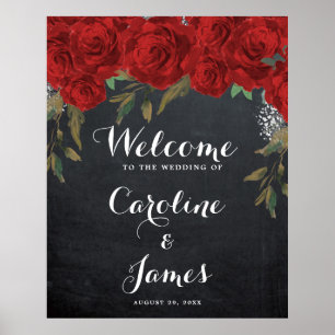Poster de señal de recepción de bienvenida boda de