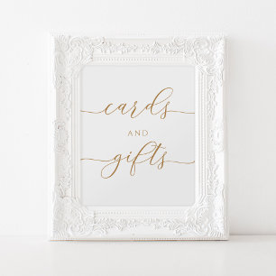 Póster de señal de tarjetas y regalos elegantes