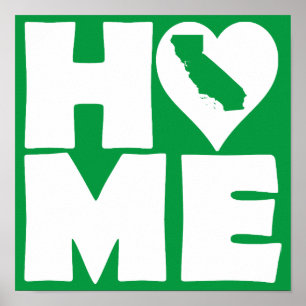 Póster de señal del estado del corazón de Californ