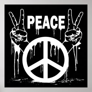 POSTER DE SEÑALES DE PAZ DE PINTURA DE BOMBA
