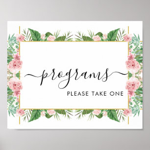 Póster de señaligen de programas de rosas por favo