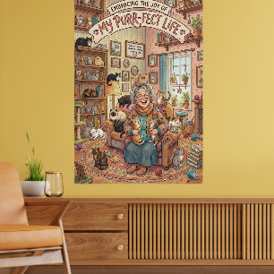 Póster de Señora Gata Loca - Impresión de Arte Dig