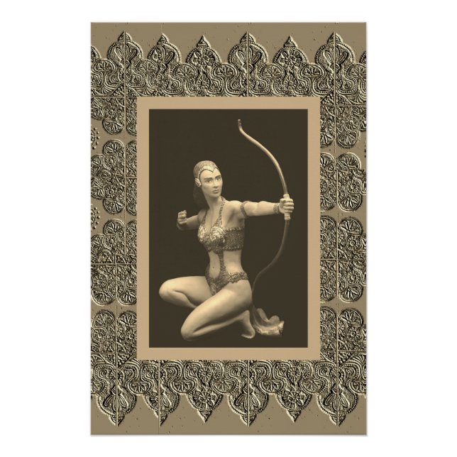 Poster de Sepia con escultura de Artemis (Anverso)