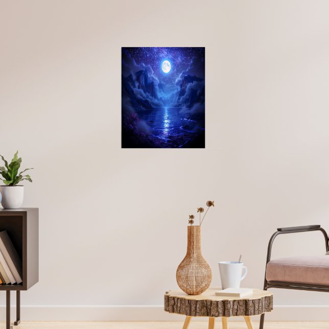 Poster de serenidad en la luna llena Arte mural in (Salón 3)