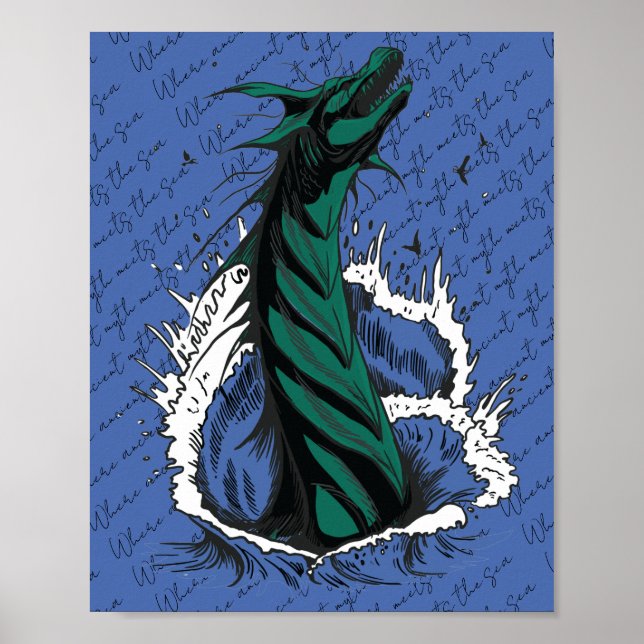 Póster de Serpiente Monstruo del Mar Verde (Frente)