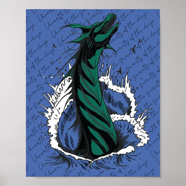 Póster de Serpiente Monstruo del Mar Verde olas de (Frente)