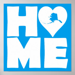 Póster de signo de Alaska Home Heart State