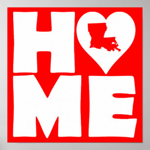 Póster de signo de Louisiana Home Heart State