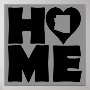 Póster de signo del estado de Arizona Home Heart