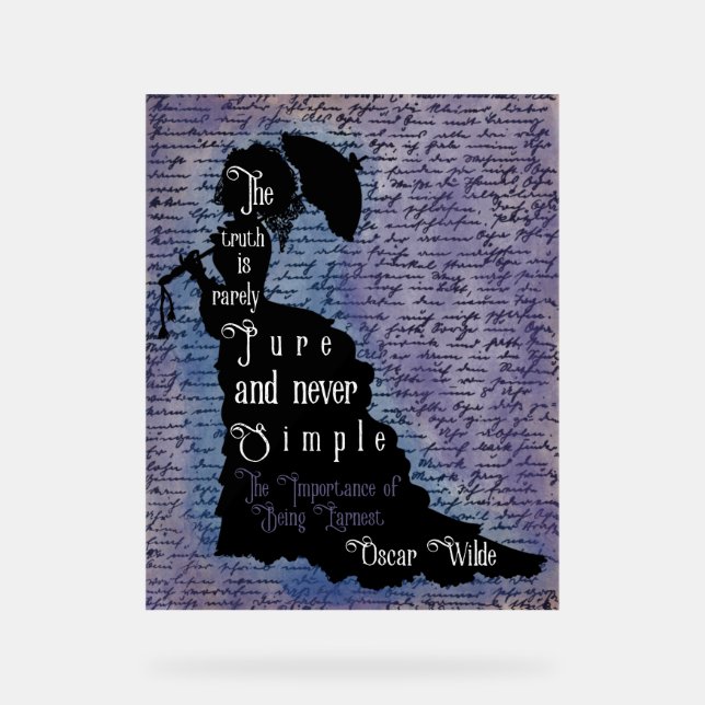 Póster de silueta de cita de Oscar Wilde (Anverso)