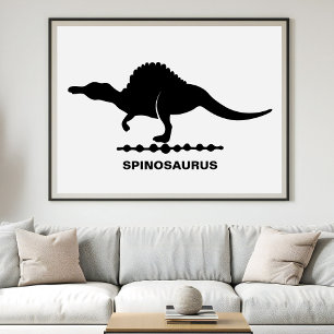 Póster de silueta de dinosaurio Spinosaurus