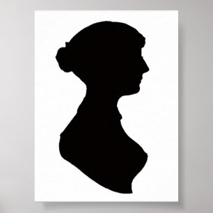 Póster de silueta de Jane Austen