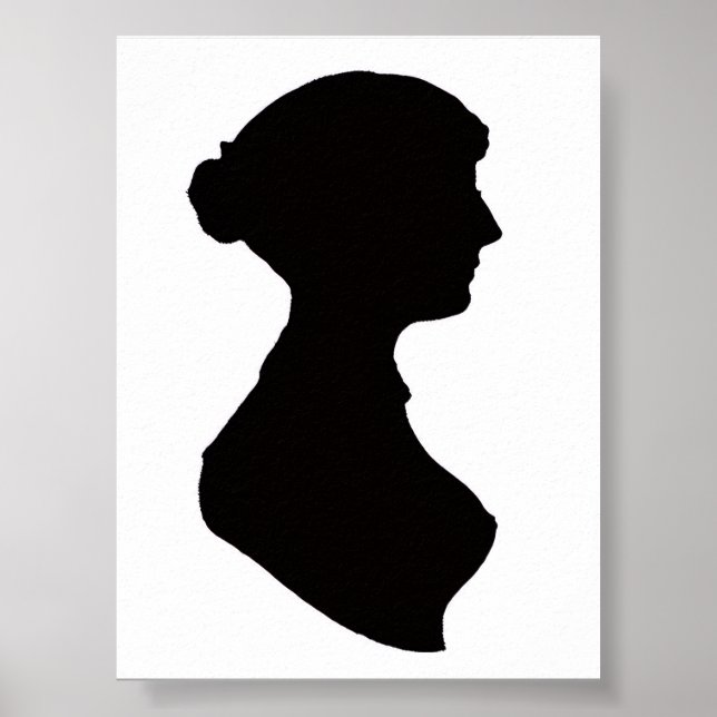 Póster de silueta de Jane Austen (Frente)