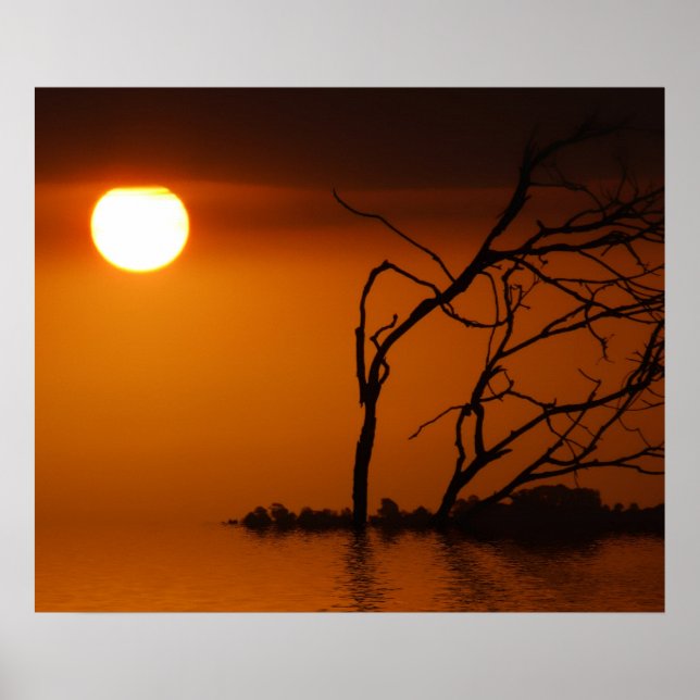 Póster de silueta de sol puesta (Frente)