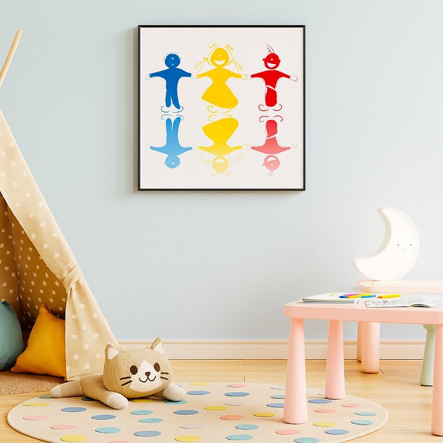 Póster de Siluetas de Niños Felices (Subido por el creador)