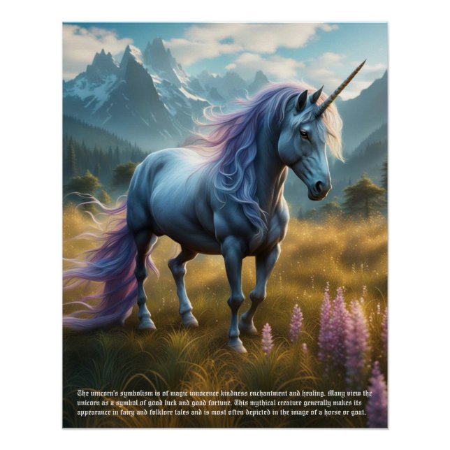 Poster de Simbolismo de Unicornio (Anverso)