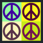 Poster de símbolo de signo de paz de arte pop<br><div class="desc">Símbolos populares e históricos: símbolo de la paz obra de arte pop digital</div>