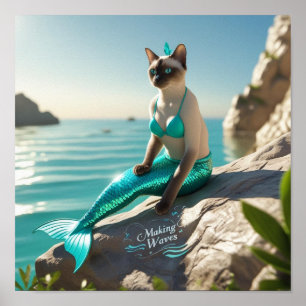 Póster de Sirena de Gato para amantes de gatos sia