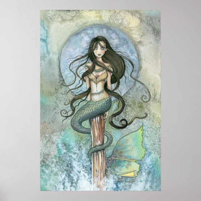 Póster de Sirena de Luna Plateada por Molly Harris (Frente)